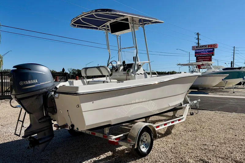 Slide: The Image of 2011 Carolina Cat 18 CC boat with Yamaha engine on trailer, outdoor display. - 5