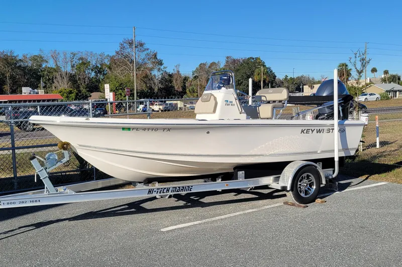 The Image of 2024 Key West 188 Bay Reef boat on trailer in parking lot. - 1