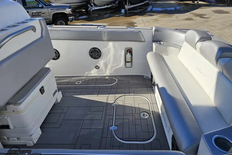 Slide: The Image of 2014 Concept 36' CC boat interior with seating and storage compartments. - 51