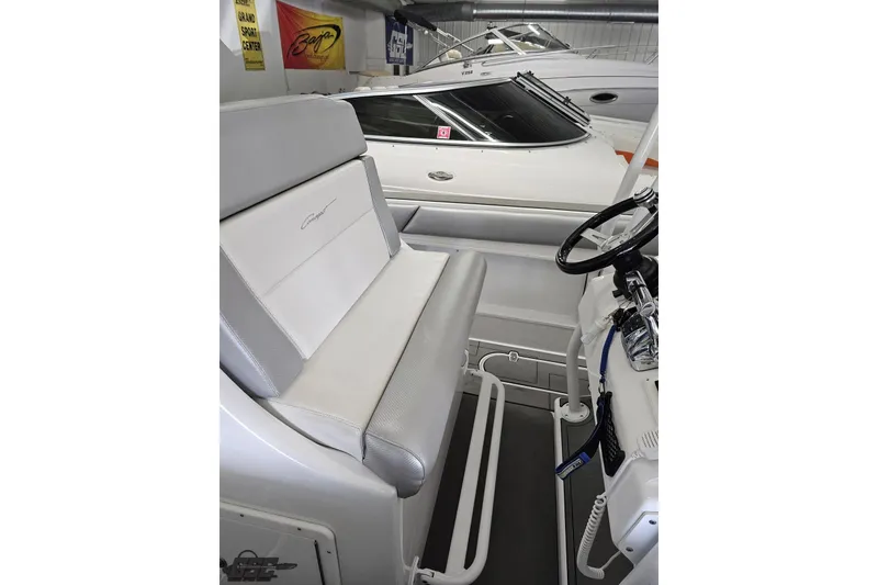 Slide: The Image of Interior of 2014 Concept 36' CC boat, featuring helm and seating area. - 59
