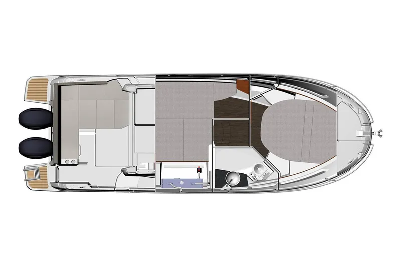Slide: The Image of Manufacturer Provided Image: 2019 Jeanneau NC 895 boat floor plan with twin outboard motors. - 28