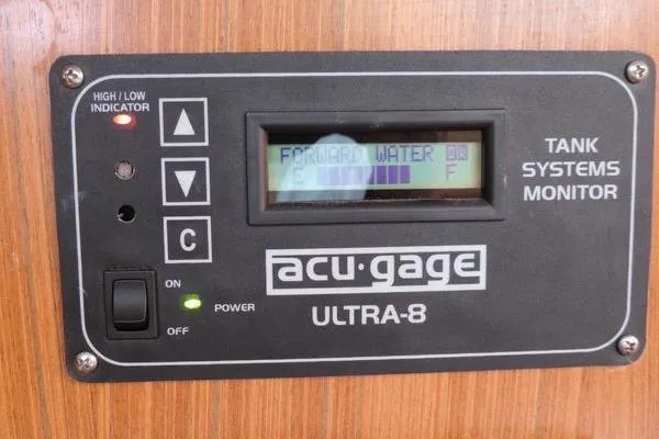 Slide: The Image of Tank systems monitor on Catalina 350 MkII, 2008, displaying forward water level. - 21