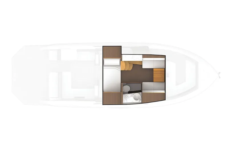 Slide: The Image of Manufacturer Provided Image: Top view layout of 2026 Cruisers Yachts 34 GLS I/O interior design. - 36