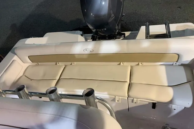 Slide: The Image of 2014 Sportsman Heritage 211 Center Console interior with steering wheel and seating. - 17