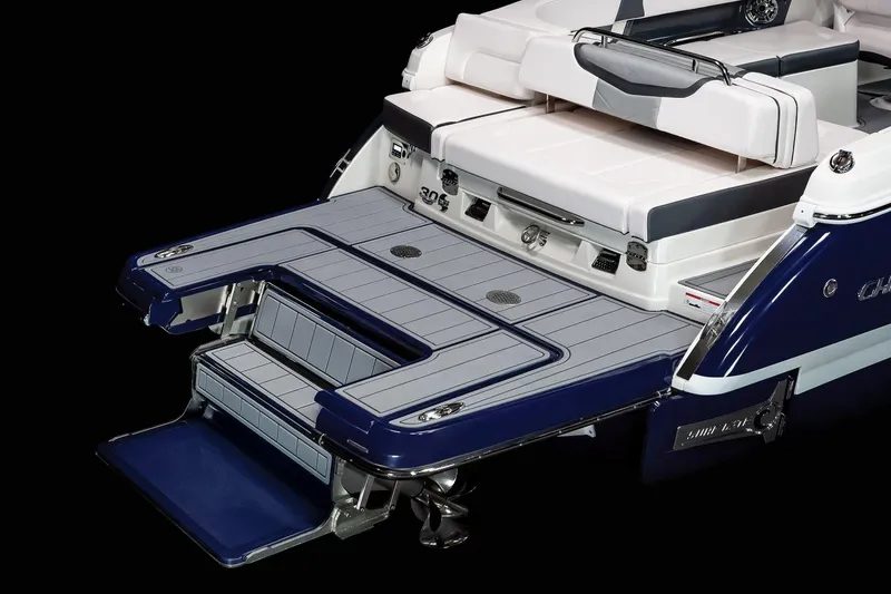 Slide: The Image of Manufacturer Provided Image: 2021 Chaparral 30 Surf boat stern with swim platform and seating. - 33