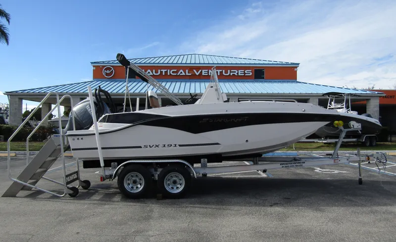 Slide: The Image of 2024 Starcraft SVX 191 OB CC boat on trailer at Nautical Ventures. - 4