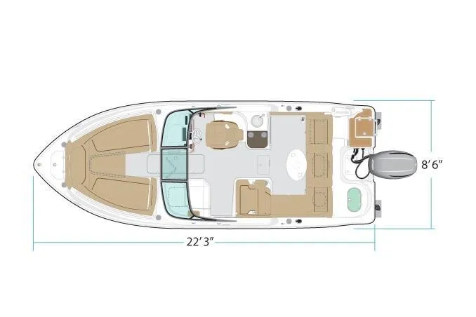 Slide: The Image of Manufacturer Provided Image: Top view of 2020 NauticStar 2302 Legacy Dual Console boat layout. - 43