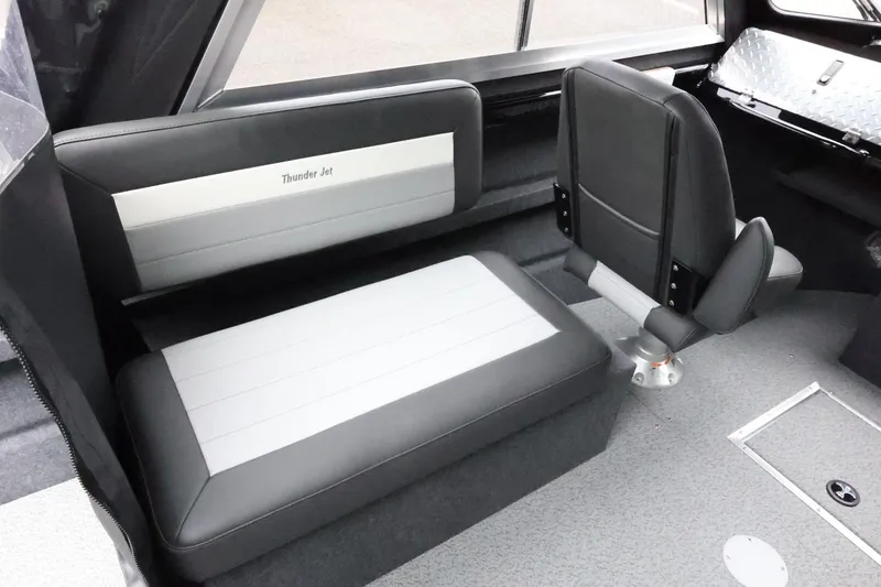 Slide: The Image of Interior of 2026 Thunder Jet 210 Luxor Limited boat with sleek seating design. - 16
