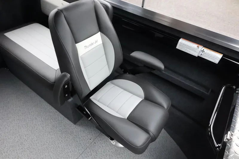 Slide: The Image of Interior seating of 2026 Thunder Jet 210 Luxor Limited boat, featuring sleek design. - 28