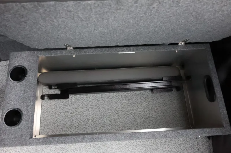 Slide: The Image of Interior storage compartment of 2026 Thunder Jet 210 Luxor Limited boat with cup holders. - 32
