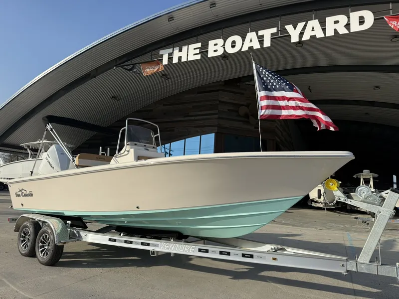 Slide: The Image of 2026 Sea Chaser 23 LX boat on trailer at The Boat Yard. - 4