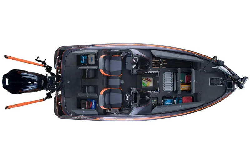 Slide: The Image of Manufacturer Provided Image: 2016 Skeeter FX 20 Limited Edition fishing boat, top view, showing seating and storage compartments. - 7