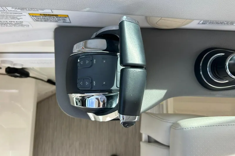 Slide: The Image of Throttle control of 2020 Sea Ray Sundancer 320 boat, featuring modern design and functionality. - 14
