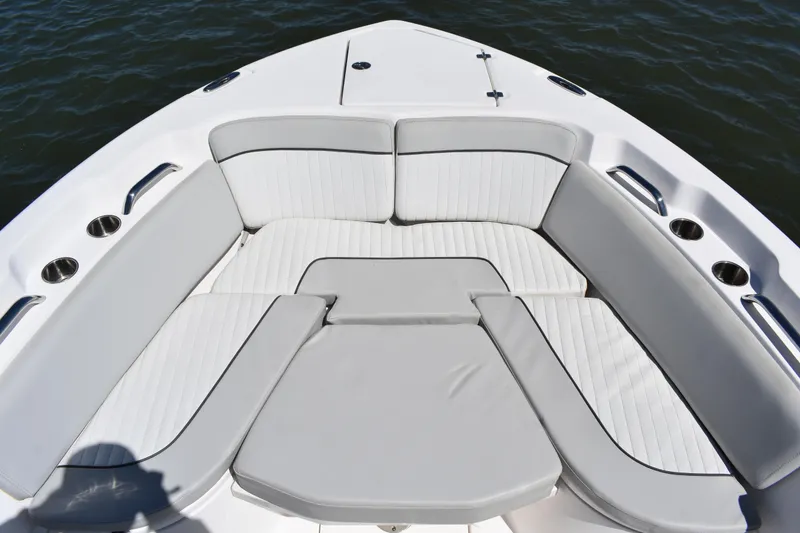 Slide: The Image of 2021 Sea Fox 268 Commander boat with spacious cushioned seating area. - 12