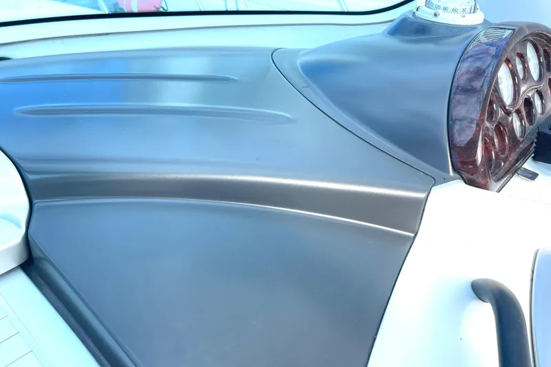 Slide: The Image of Dashboard of 2006 Cranchi Mediterranee 50 HT yacht with sleek design and gauges. - 8