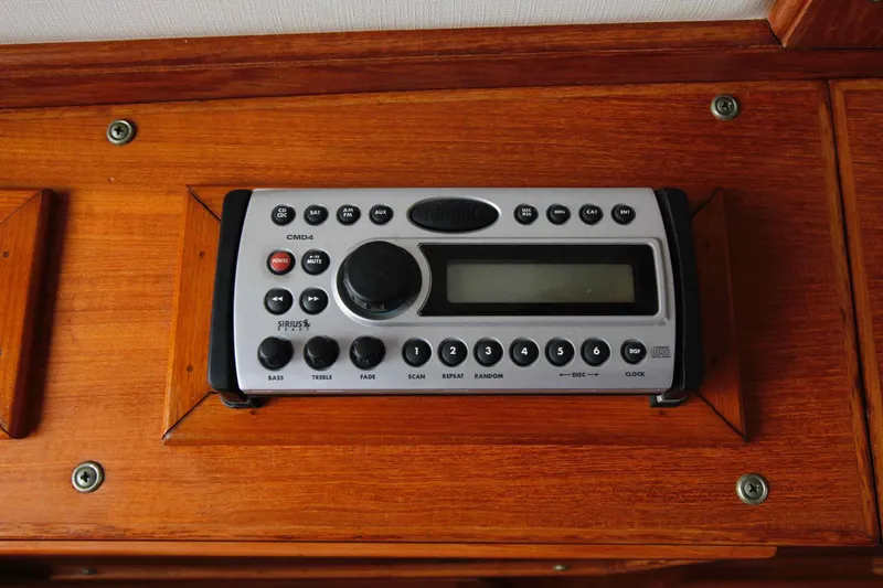 Slide: The Image of Interior of 1986 Kha Shing Spindrift with radio and inclinometer. - 23