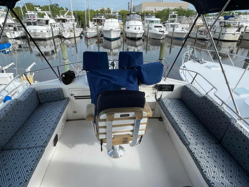 Slide: The Image of 1986 Kha Shing Spindrift deck with Magma grill and lifebuoy. - 42