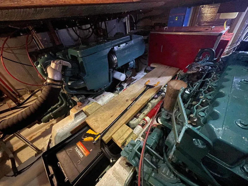 Slide: The Image of Engine room of a 1986 Kha Shing Spindrift boat. - 45