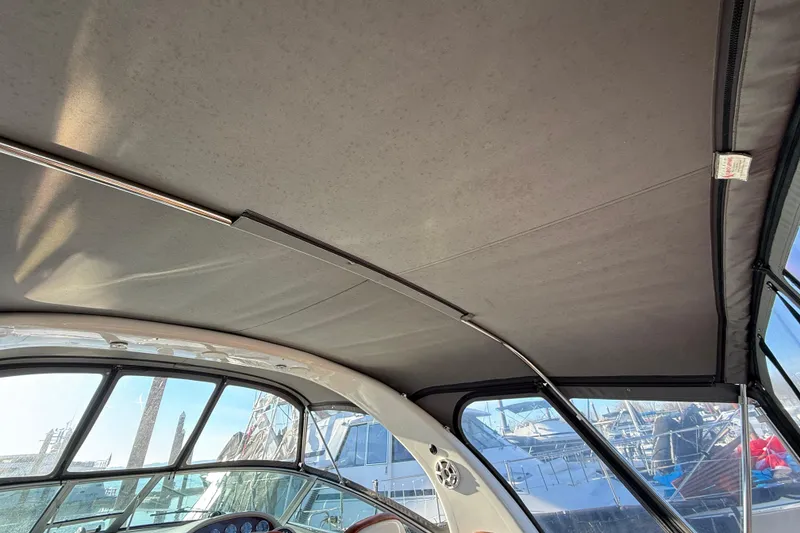 Slide: The Image of Interior view of 2006 Sea Ray 340 Sundancer boat canopy and windows. - 9