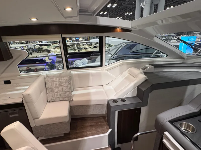 Slide: The Image of 2024 Cruisers Yachts 42 Cantius interior with elegant seating and modern design. - 12