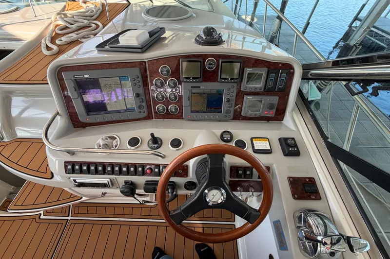 Slide: The Image of Control panel on a 2005 Formula 48 Yacht featuring Lewmar equipment. - 19