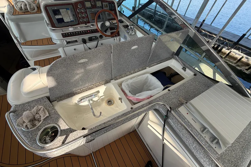 Slide: The Image of Interior of 2005 Formula 48 Yacht with cozy seating and modern design. - 31