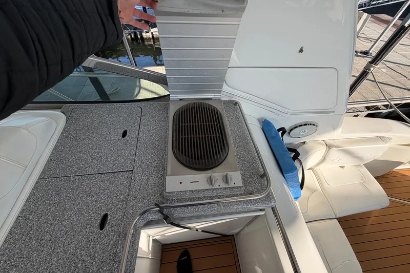 Slide: The Image of Luxurious interior of 2005 Formula 48 Yacht with plush seating and decorative pillows. - 32