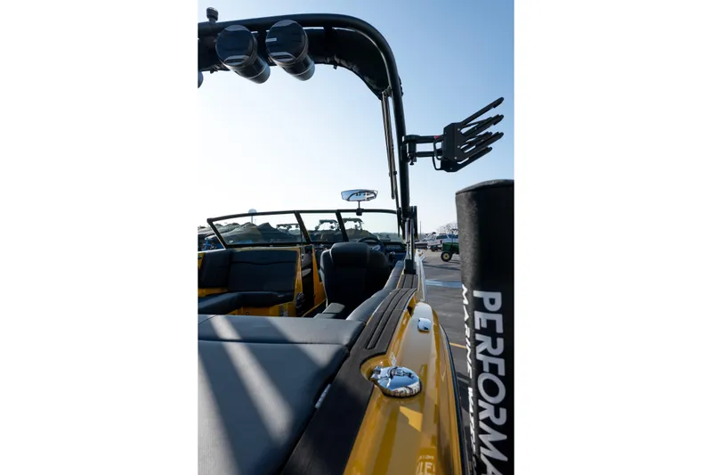 Slide: The Image of 2026 MasterCraft NXT23 boat interior with sleek seating and advanced features. - 45