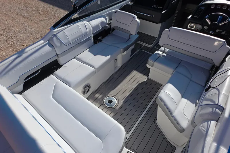 Slide: The Image of 2021 Formula 270 Bowrider interior with luxurious seating and modern design. - 14
