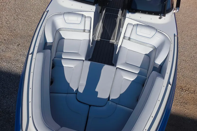 Slide: The Image of 2021 Formula 270 Bowrider boat interior with spacious seating and sleek design. - 15