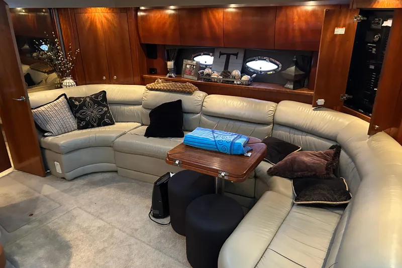 Slide: The Image of Luxurious 2005 Cruisers 500 yacht interior with plush seating and elegant decor. - 29