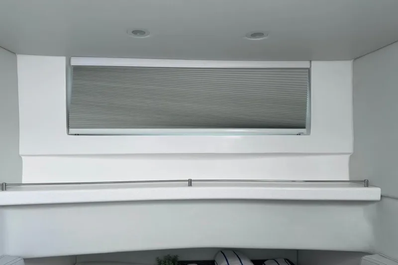 Slide: The Image of Interior of 2022 Intrepid 407 Panacea boat with sleek window design. - 49