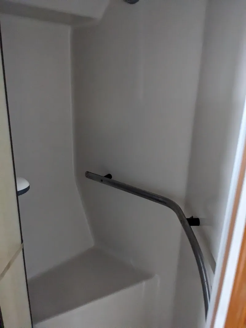 Slide: The Image of Shower area in 1988 Sea Ray 390 Express Cruiser boat. - 35