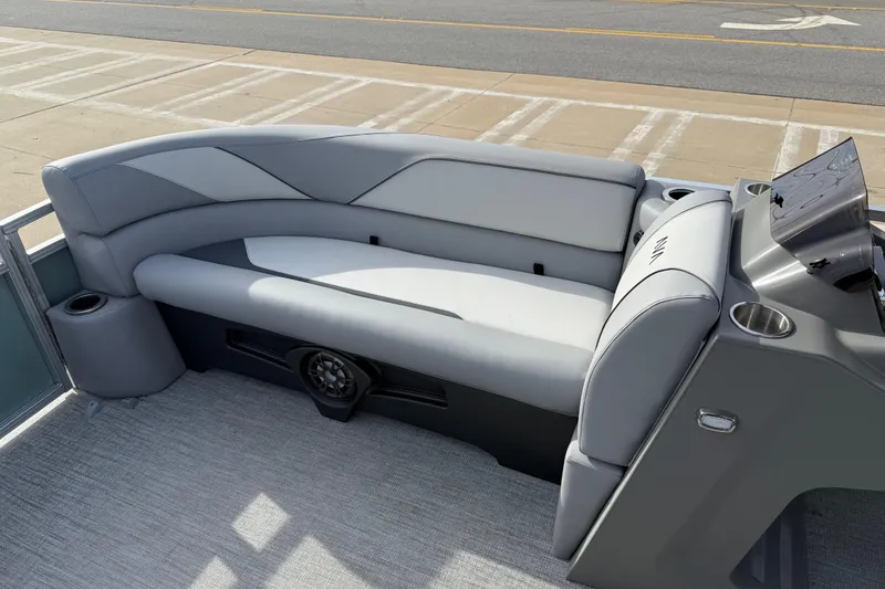 Slide: The Image of 2026 Avalon Venture 85 Versatile rear bench with sleek gray upholstery and modern design. - 11