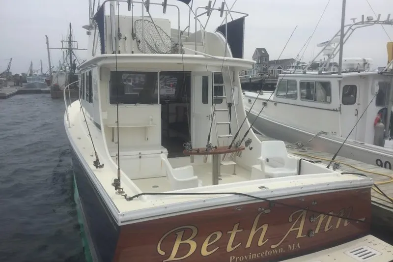 Slide: The Image of 2001 Wesmac 38 boat named "Beth Ann" docked in Provincetown, MA. - 4