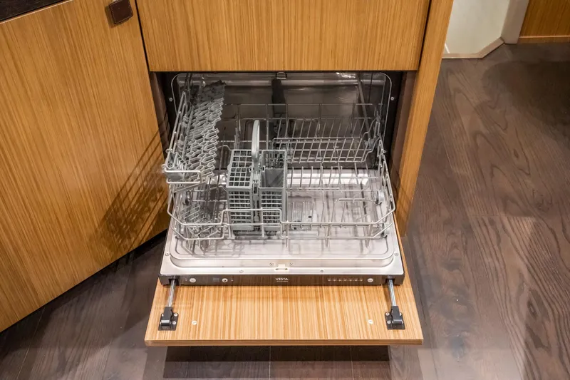 Slide: The Image of Built-in dishwasher in 2018 Sea Ray L590 Fly yacht kitchen. - 41