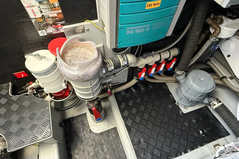 Slide: The Image of Engine room of a 2020 Amel 50 yacht with advanced filtration system. - 55
