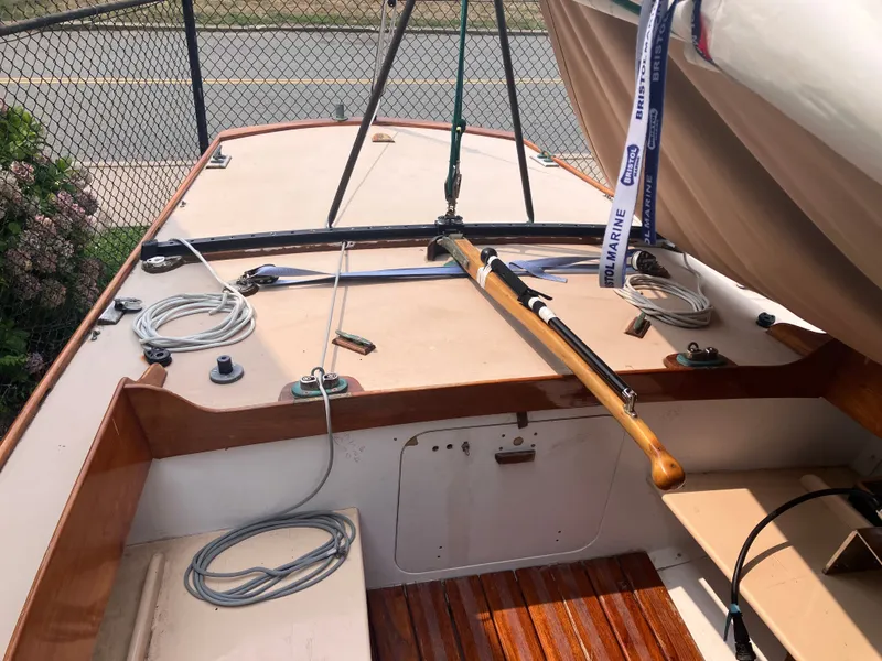 Slide: The Image of Deck of a 1995 Edey & Duff Stuart Knockabout sailboat. - 17