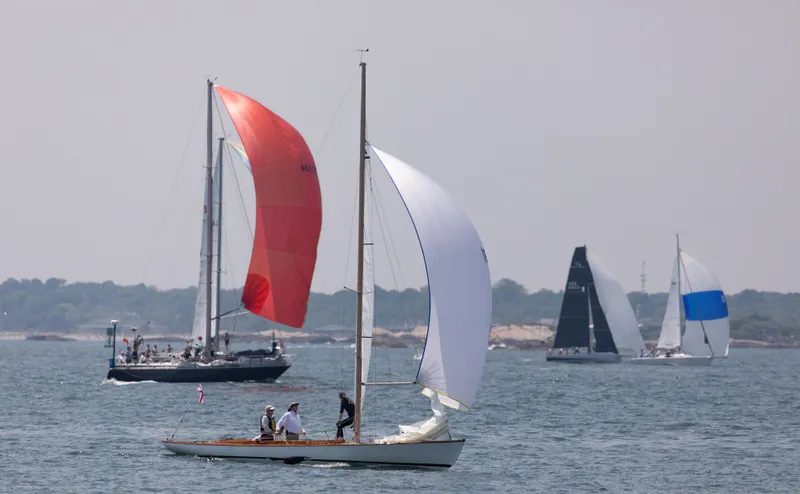 Slide: The Image of Sailboats on the sea, Edey & Duff Stuart Knockabout, 1995. - 3