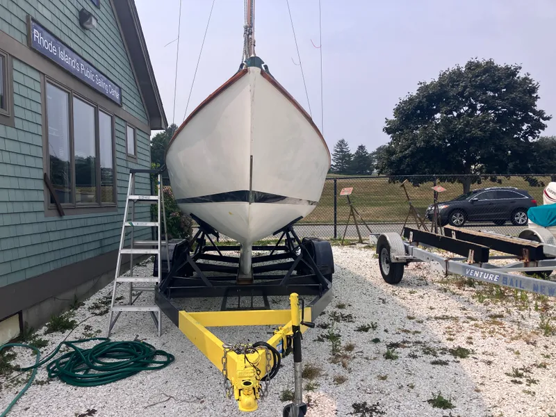 Slide: The Image of 1995 Edey & Duff Stuart Knockabout sailboat on trailer. - 6