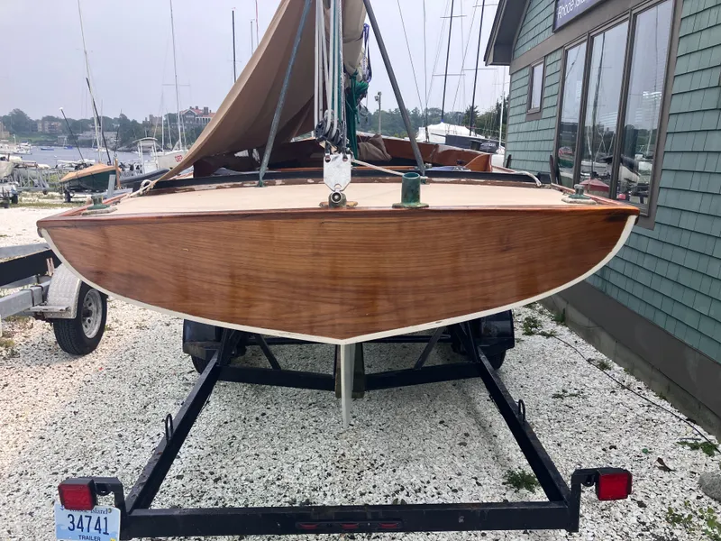 Slide: The Image of 1995 Edey & Duff Stuart Knockabout sailboat on trailer. - 8