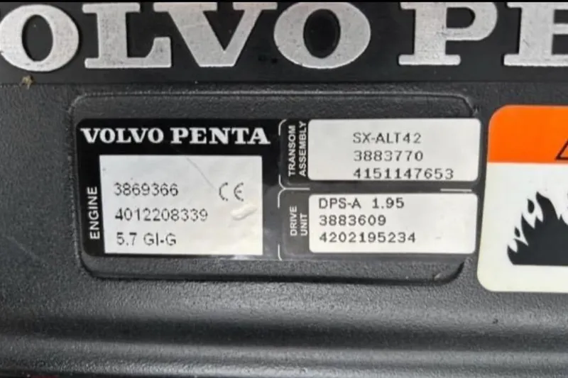 Slide: The Image of Volvo Penta engine label on 2007 Four Winns 338 Vista boat, model 5.7 GI-G. - 25