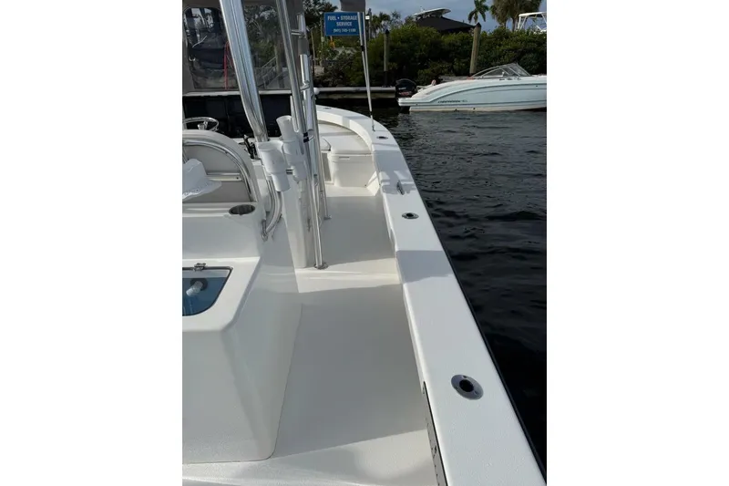 Slide: The Image of 2023 T Craft 27 boat deck view, featuring sleek design and modern amenities. - 5