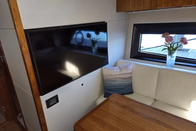 Slide: The Image of 2019 Sunseeker Predator 50 yacht kitchen with open freezer and modern sink. - 34