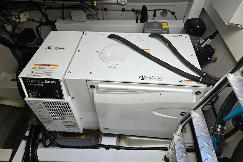 Slide: The Image of Engine compartment of a 2019 Sunseeker Predator 50 with Volvo Penta D8-600 engine. - 68