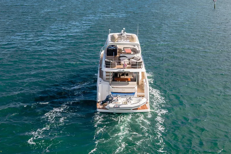 Slide: The Image of Luxury yacht Absolute 58 FLY 2019 cruising on open water. - 6