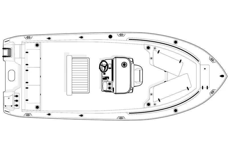 Slide: The Image of 2019 Sea Hunt Ultra 211 boat interior with seating and steering console. - 6