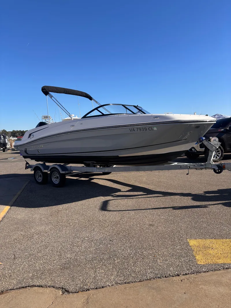 The Image of 2024 Bayliner VR6 Bowrider OB on trailer outdoors. - 0