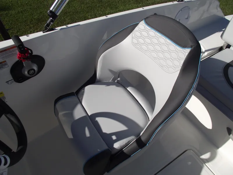 Slide: The Image of 2024 Bayliner Element M19 boat seat with modern design and comfortable padding. - 16
