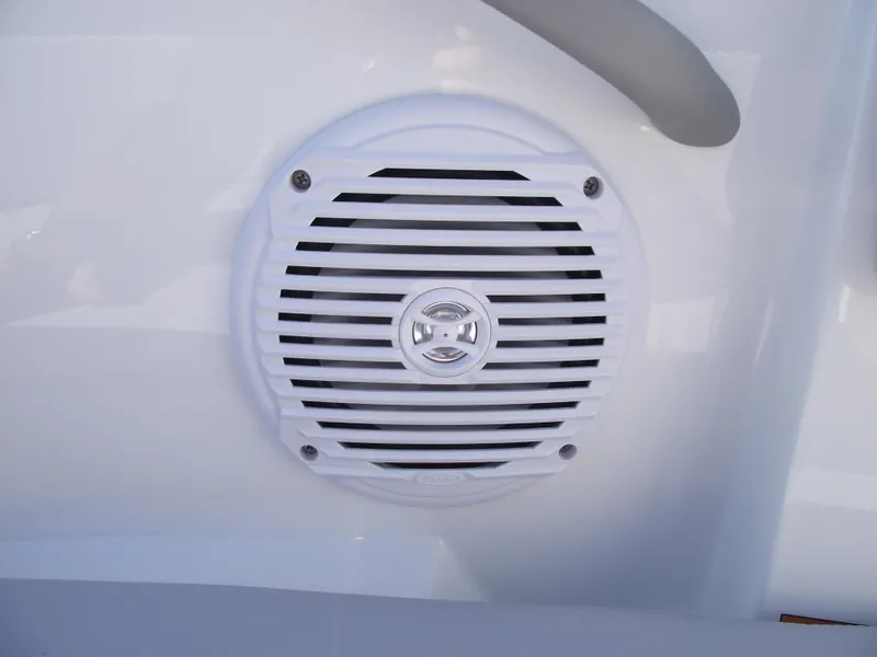 Slide: The Image of Close-up of a speaker on a 2024 Bayliner Element M19 boat. - 27